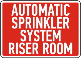 Automatic Sprinkler System Riser Room Sign