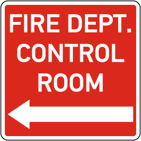 Fire Dept. Control Room Left Arrow Sign