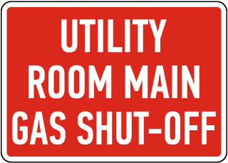Main Gas Shut-Off Sign