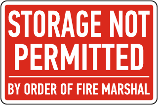 Storage Not Permitted Sign