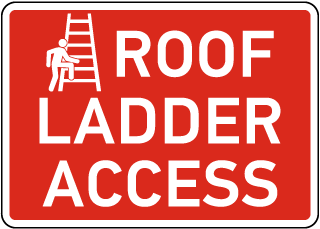 Roof Ladder Access Sign