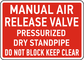 Manual Air Release Valve Sign