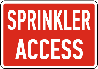 Sprinkler Access Sign