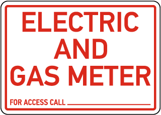 Electric & Gas Meter Sign