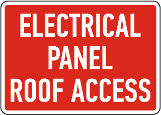 Electrical Panel Roof Access Sign