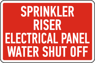 Sprinkler Riser Electrical Panel Sign