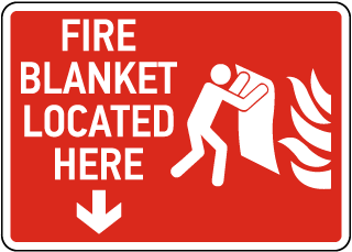 Fire Blanket Located Here Sign