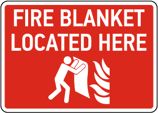 Fire Blanket Located Here Sign