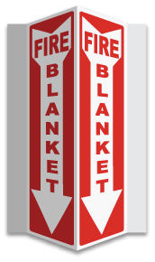 Fire Blanket 3-Way Sign