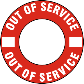Out of Service Fire Hydrant Ring Red Sign