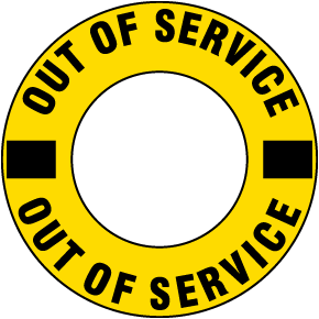 Out of Service Fire Hydrant Ring Yellow Sign