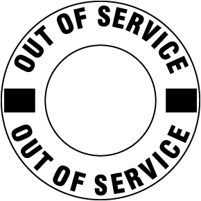 Out of Service Fire Hydrant Ring White Sign