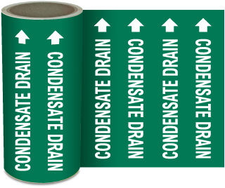 Condensate Drain Continuous Pipe Marker on a Roll