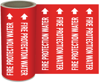 Fire Protection Water Pipe Marker on a Roll