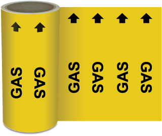 Gas Continuous Pipe Marker on a Roll