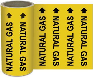 Natural Gas Continuous Pipe Marker on a Roll