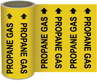 Propane Gas Continuous Pipe Marker on a Roll