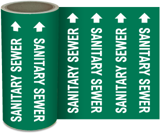 Sanitary Sewer Continuous Pipe Marker on a Roll