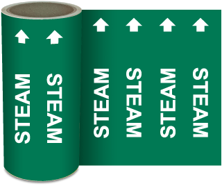 Steam Continuous Pipe Marker on a Roll