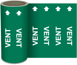 Vent Continuous Pipe Marker on a Roll