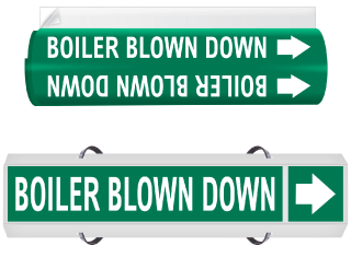 Boiler Blown Down High Performance Wrap Around & Strap On Pipe Marker