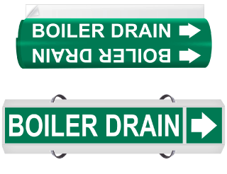 Boiler Drain High Performance Wrap Around & Strap On Pipe Marker