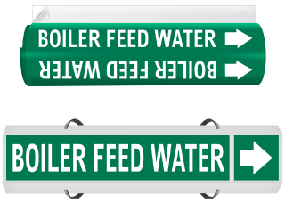 Boiler Feed Water High Temp. Wrap Around & Strap On Pipe Marker