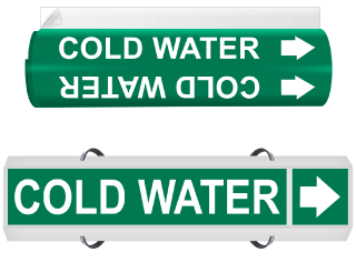 Cold Water High Performance Wrap Around & Strap On Pipe Marker