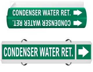 Condenser Water Ret. High Performance Wrap Around & Strap On Pipe Marker