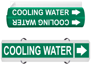 Cooling Water  High Performance Wrap Around & Strap On Pipe Marker