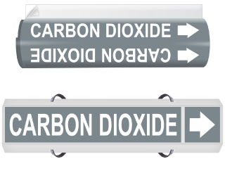 Carbon Dioxide High Temp. Wrap Around & Strap On Pipe Marker