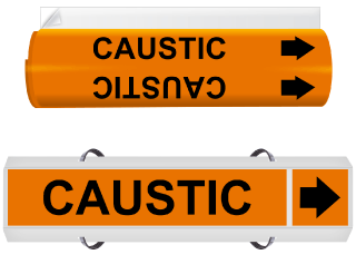 Caustic High Performance Wrap Around & Strap On Pipe Marker