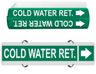 Cold Water Ret. High Performance Wrap Around & Strap On Pipe Marker