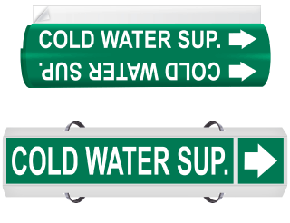 Cold Water Sup. High Performance Wrap Around & Strap On Pipe Marker