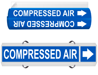 Compressed Air High Performance Wrap Around & Strap On Pipe Marker
