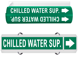 Chilled Water Sup. High Performance Wrap Around & Strap On Pipe Marker