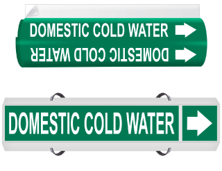 Domestic Cold Water High Performance Wrap Around & Strap On Pipe Marker