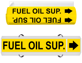 Fuel Oil Sup. High Performance Wrap Around & Strap On Pipe Marker