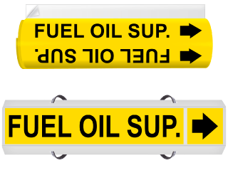 Fuel Oil Sup. High Temp. Wrap Around & Strap On Pipe Marker
