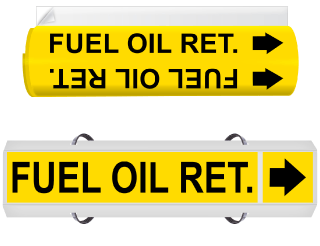 Fuel Oil Ret. High Performance Wrap Around & Strap On Pipe Marker