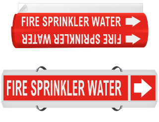 High Temp. Fire Sprinkler Water Pipe Marker