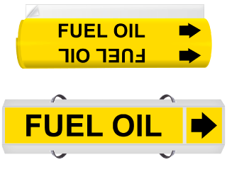 Fuel Oil High Performance Wrap Around & Strap On Pipe Marker