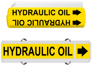 Hydraulic Oil High Performance Wrap Around & Strap On Pipe Marker