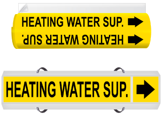 Heating Water Sup. High Performance Wrap Around & Strap On Pipe Marker