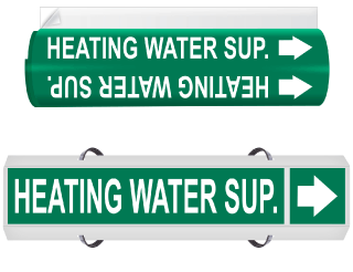 Heating Water Ret. High Performance Wrap Around & Strap On Pipe Marker