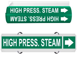 High Press. Steam High Performance Wrap Around & Strap On Pipe Marker