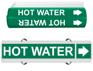 Hot Water High Performance Wrap Around & Strap On Pipe Marker