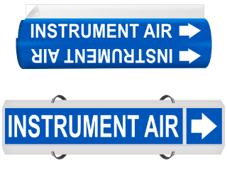 Instrument Air High Temp. Wrap Around & Strap On Pipe Marker