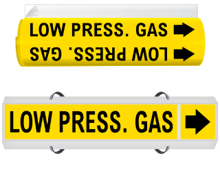 Low Press. Gas High Performance Wrap Around & Strap On Pipe Marker