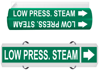 Low Press. Steam High Performance Wrap Around & Strap On Pipe Marker